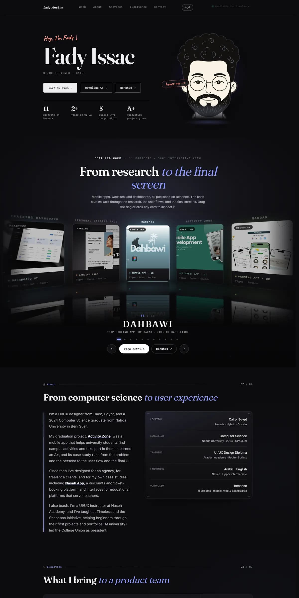 Fady Issac — desktop interface